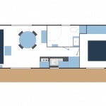 Implantation du mobil-home Confort 1 Chambre - Camping Côtes d'Armor