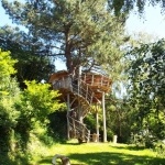 Cabane dans les arbres à 5 mètres de hauteur - Camping Bretagne Nord