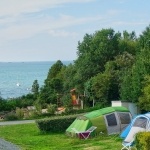 Vue emplacement tentes et caravanes